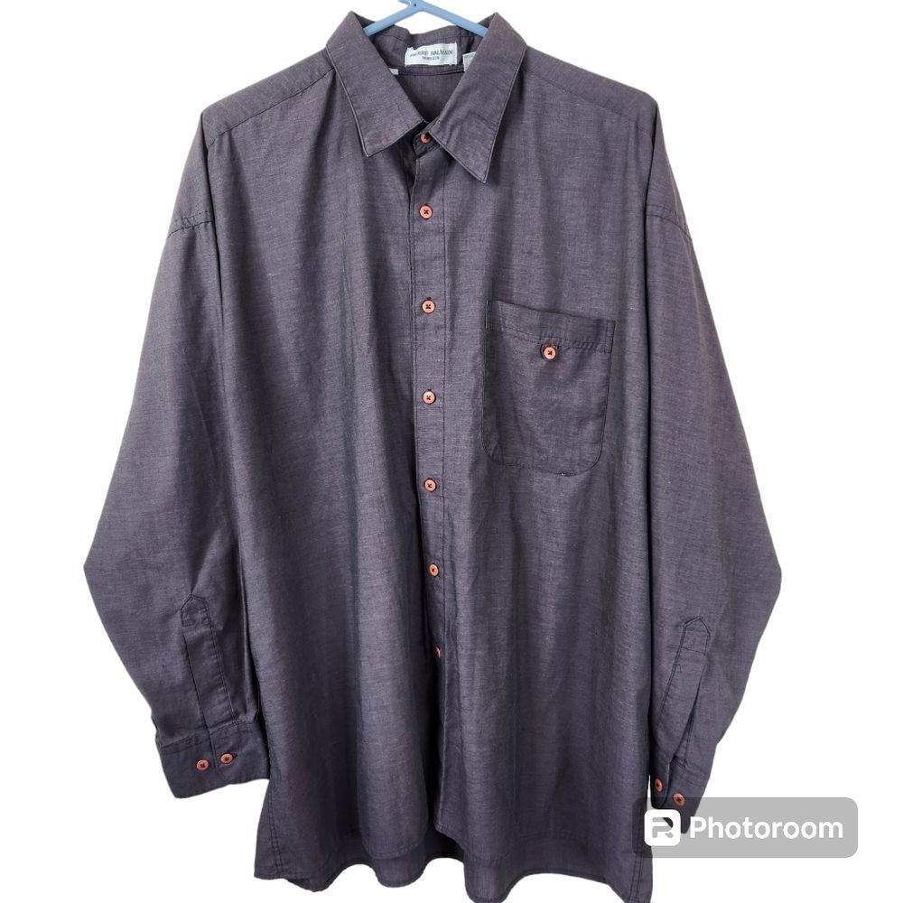 Vintage Pierre Balmain Cotton Blend Button Down Shirt Size XL